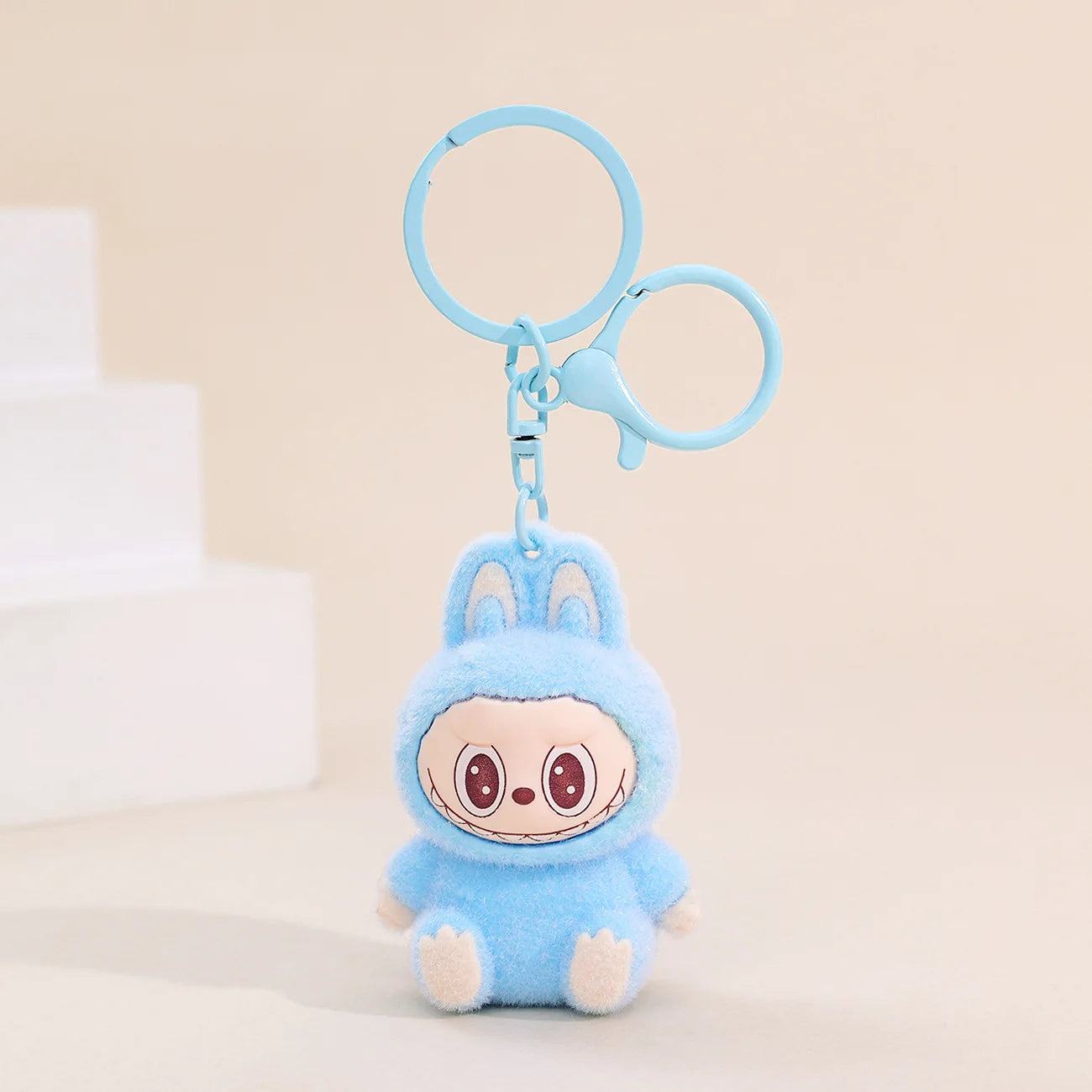 SnuggleBubu Plush Keychain – 6cm Fluffy Labubu Charm