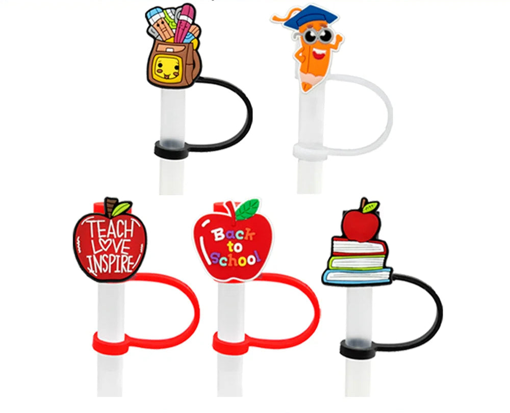 Back-to-School Straw Cover Set