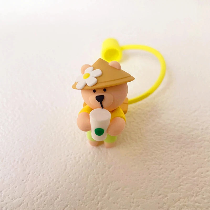 BearBrew Straw Cap β 1PC Cartoon Bear Plug (Fits 7β8mm / 0.28β0.31in Straws)