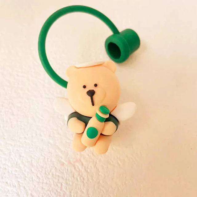 BearBrew Straw Cap β 1PC Cartoon Bear Plug (Fits 7β8mm / 0.28β0.31in Straws)