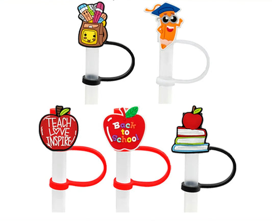 Back-to-School Straw Cover Set