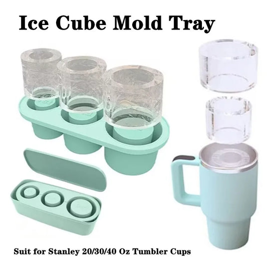 3-Grid Silicone Ice Cube Tray for 30/40 Oz Tumblers