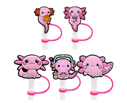 Axolotl Vibes Straw Cover Set