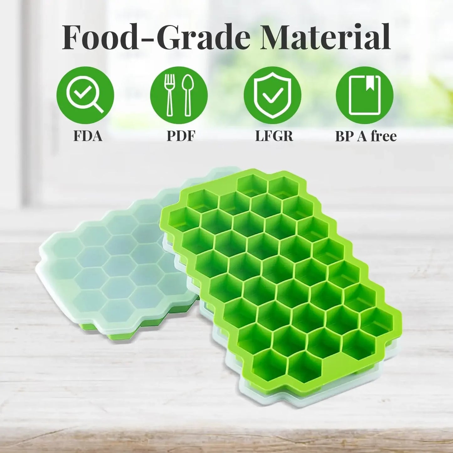 HexaChill 37-Cell Silicone Ice Cube Tray